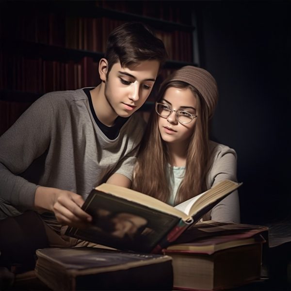 two-teenagers-reading-book_aldous-huxley-v2